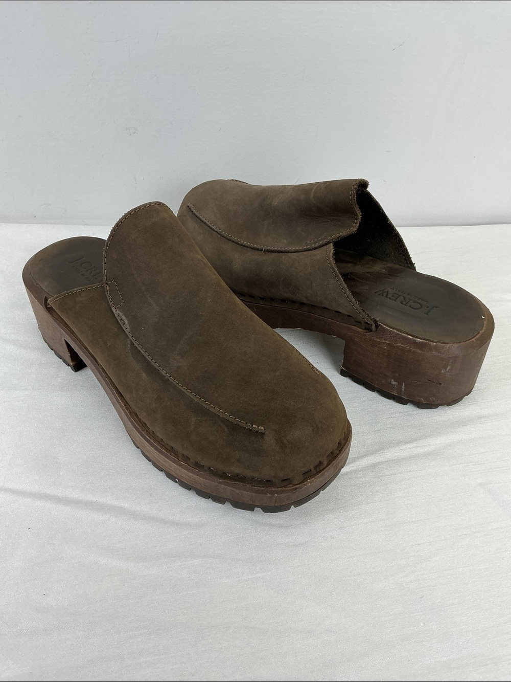 J. Crew Vintage 90’s Suede Wooden Clogs